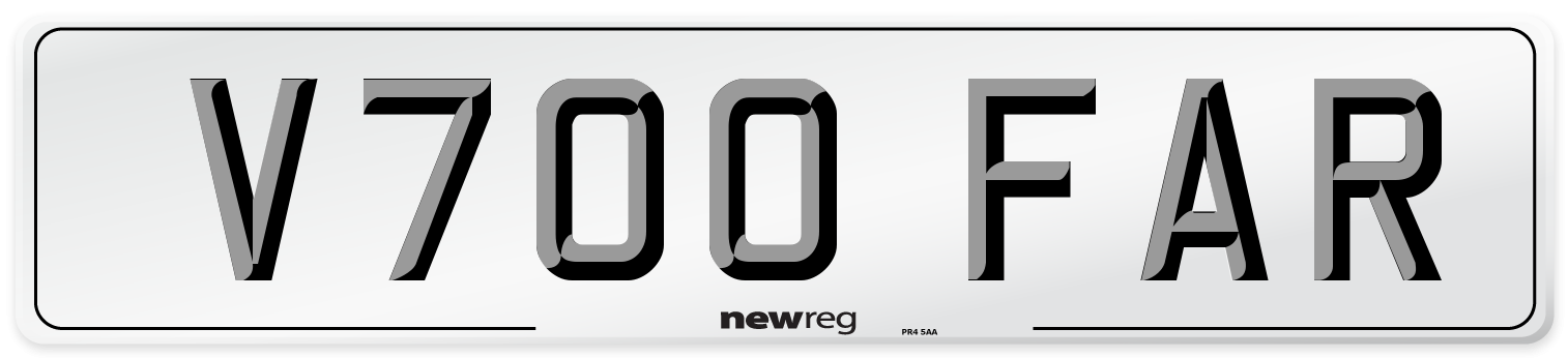 V700 FAR Number Plate from New Reg